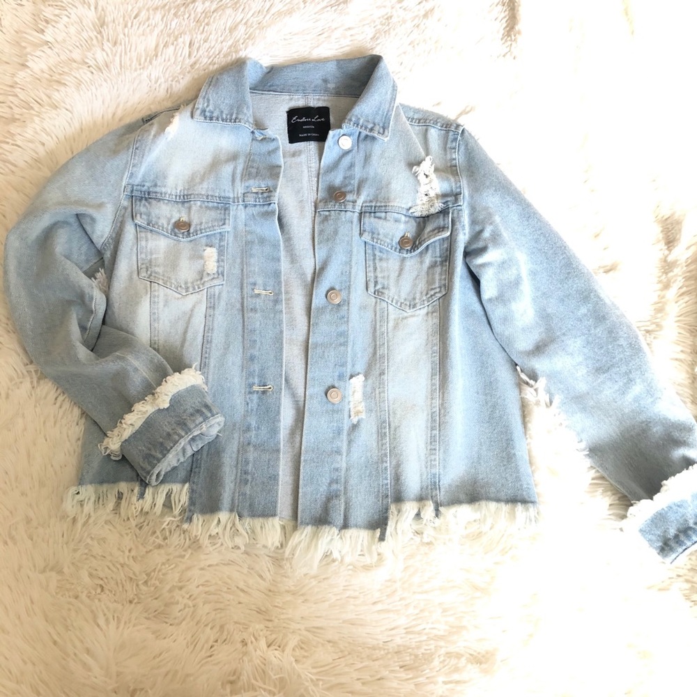 Distressed denim jacket - Picture 2 of 4